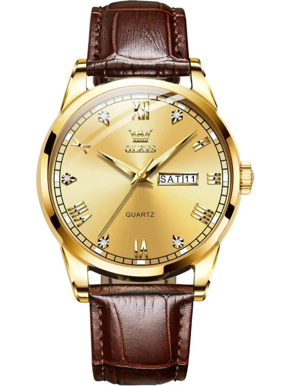 Stylish Men's Analog Quartz Watch with Day & Date, Luminous Hands, 3 Dial Colors